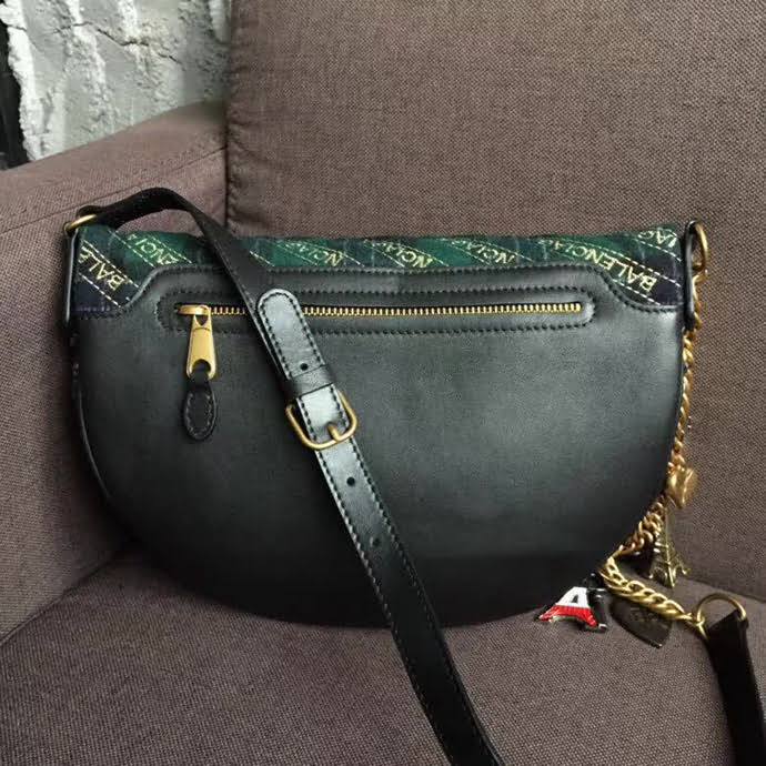 BALENCIAG巴黎世家 半月腰包 進口絨布 滿飾Balenciaga標識提花  BL1807